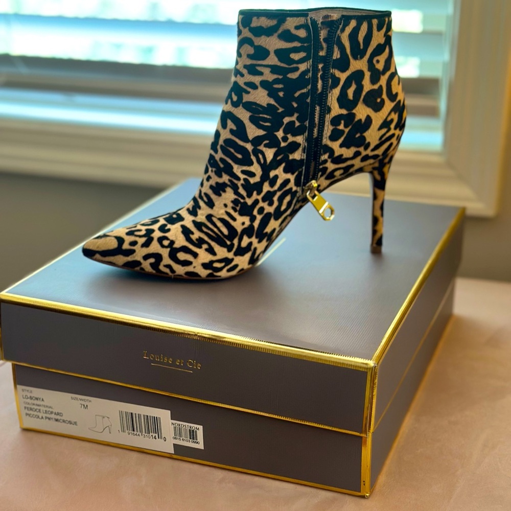Louise et Cie Sonia pointed toe animal hair bootie